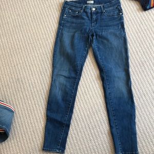 mother skinny jeans with zipper on ankles